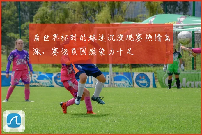看世界杯时的球迷沉浸观赛热情高涨，赛场氛围感染力十足